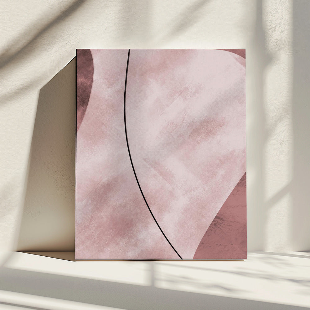 Abstracte vormen roze | Canvas