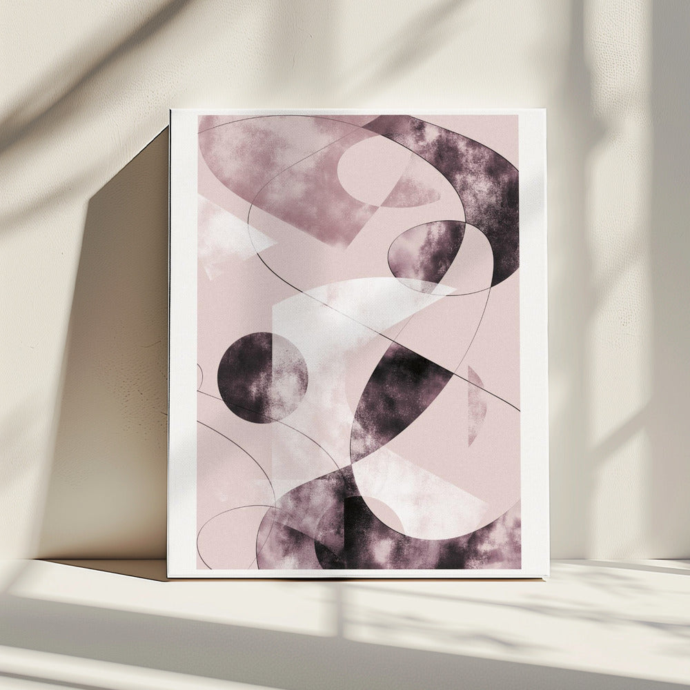 Vormen verbrijzelen rood | Canvas