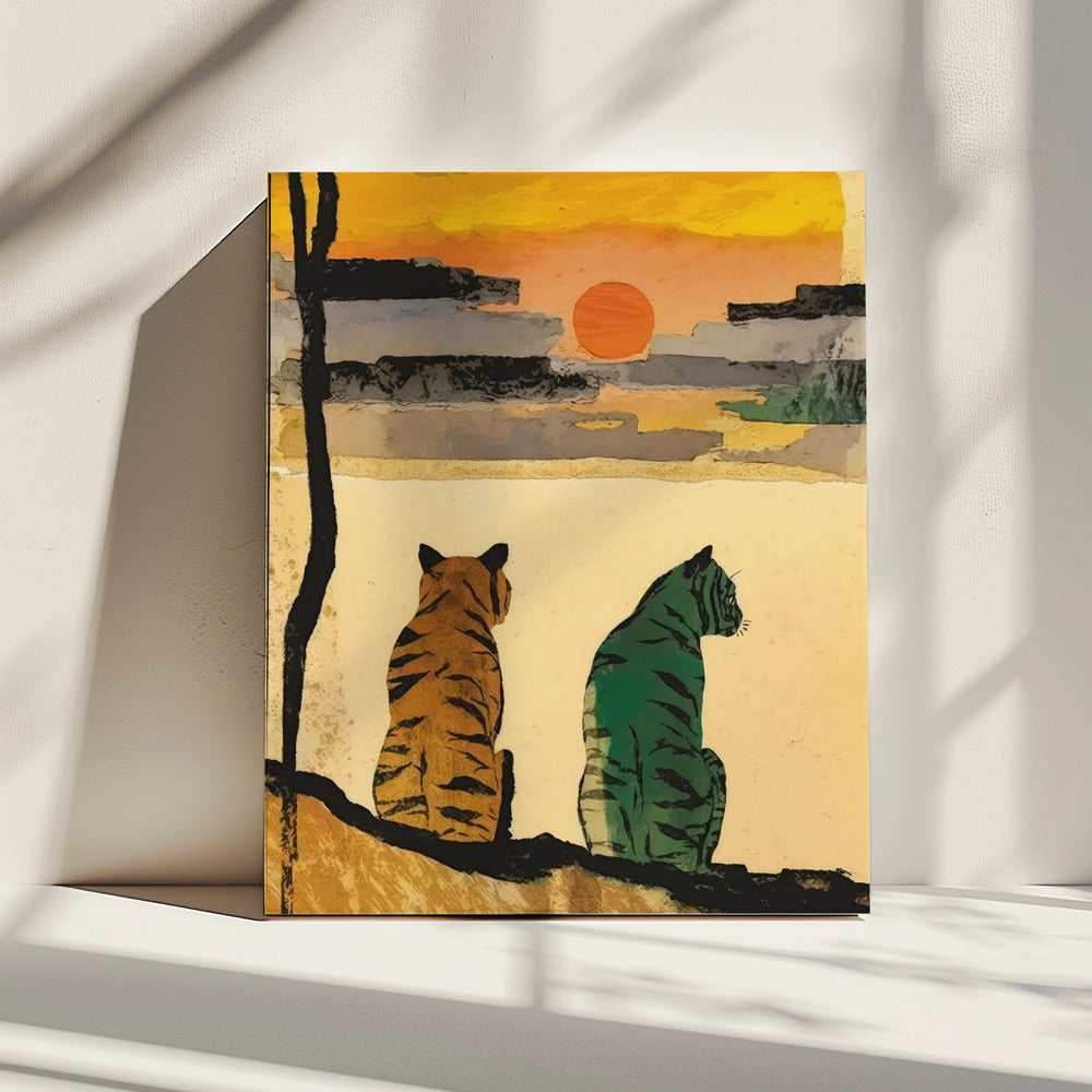 Zonsondergang Metgezellen | Canvas