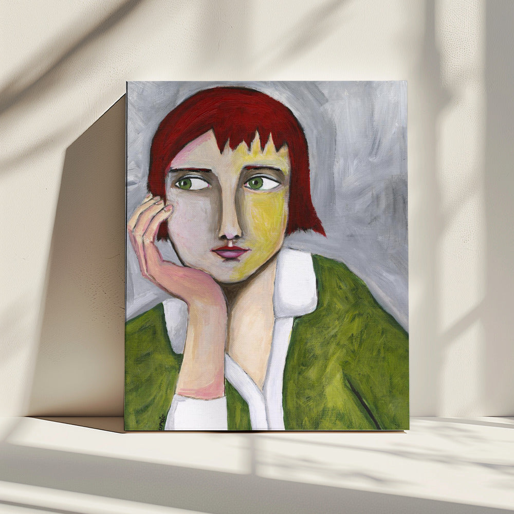 Denkende dame | Canvas