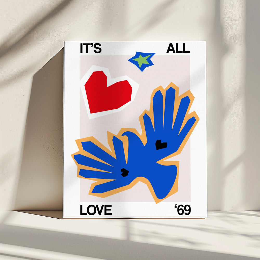 Het is allemaal liefde '69 Bird Blue | Canvas
