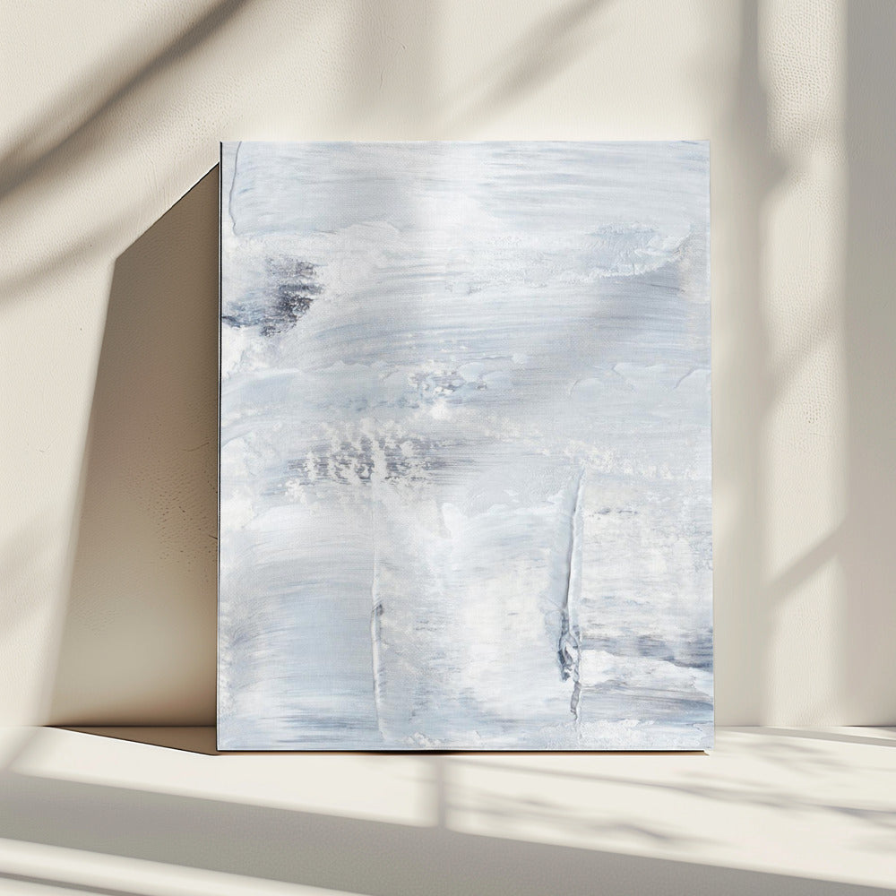 Witte en grijze penseelstreken | Canvas