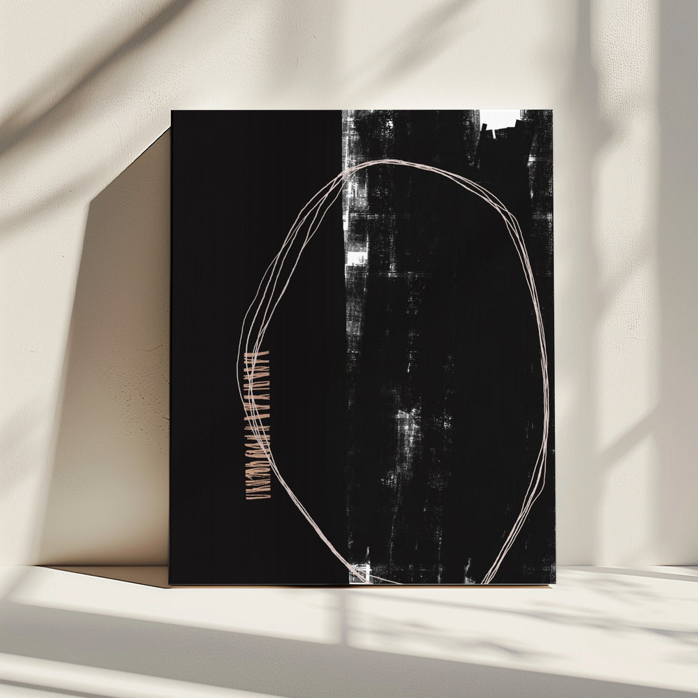 Abstract zwart-wit kunstwerk | Canvas