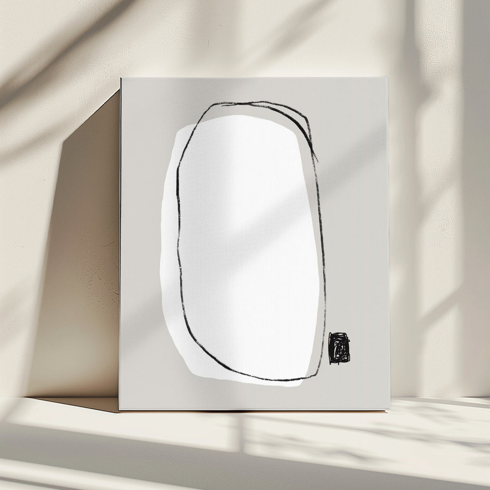 Black And White Oval Shape | Canvas