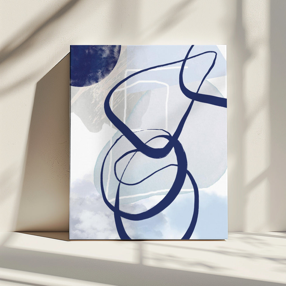 Lijnen van Blauw-2 | Canvas