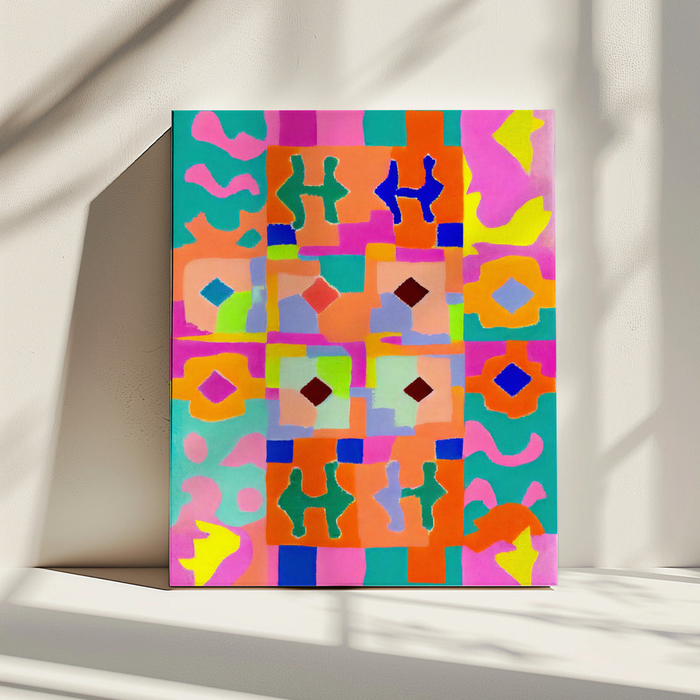 Levendig geometrisch wandtapijt | Canvas