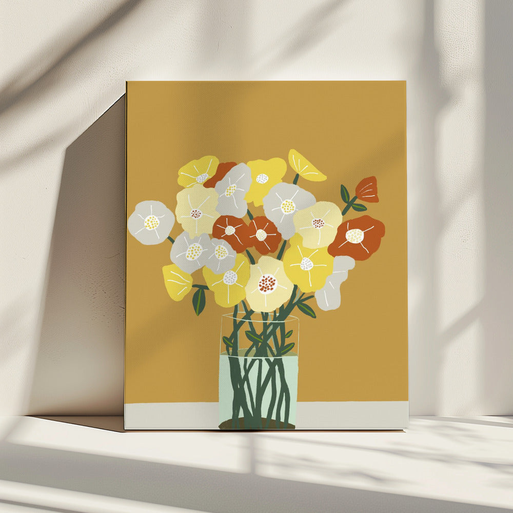 Vaas met bloemen | Canvas