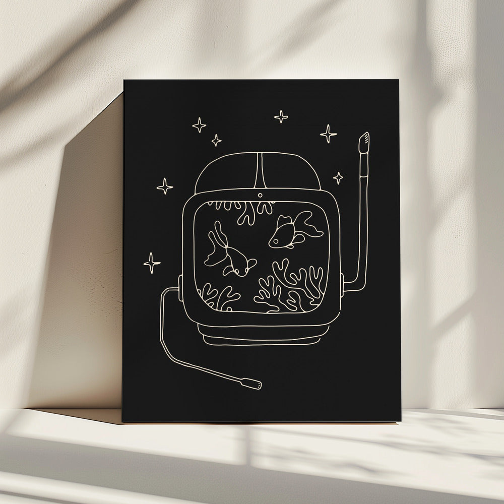 Astronaut en Vissen | Canvas