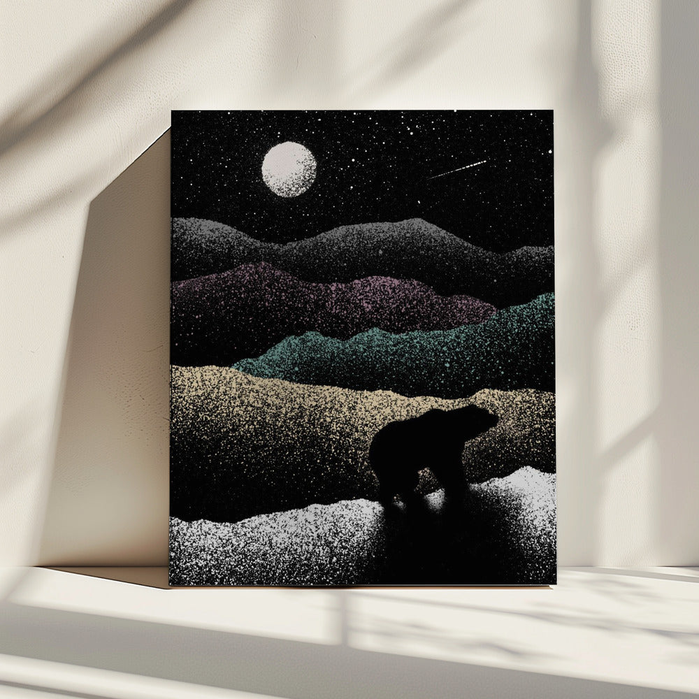Zwervende Beer | Canvas