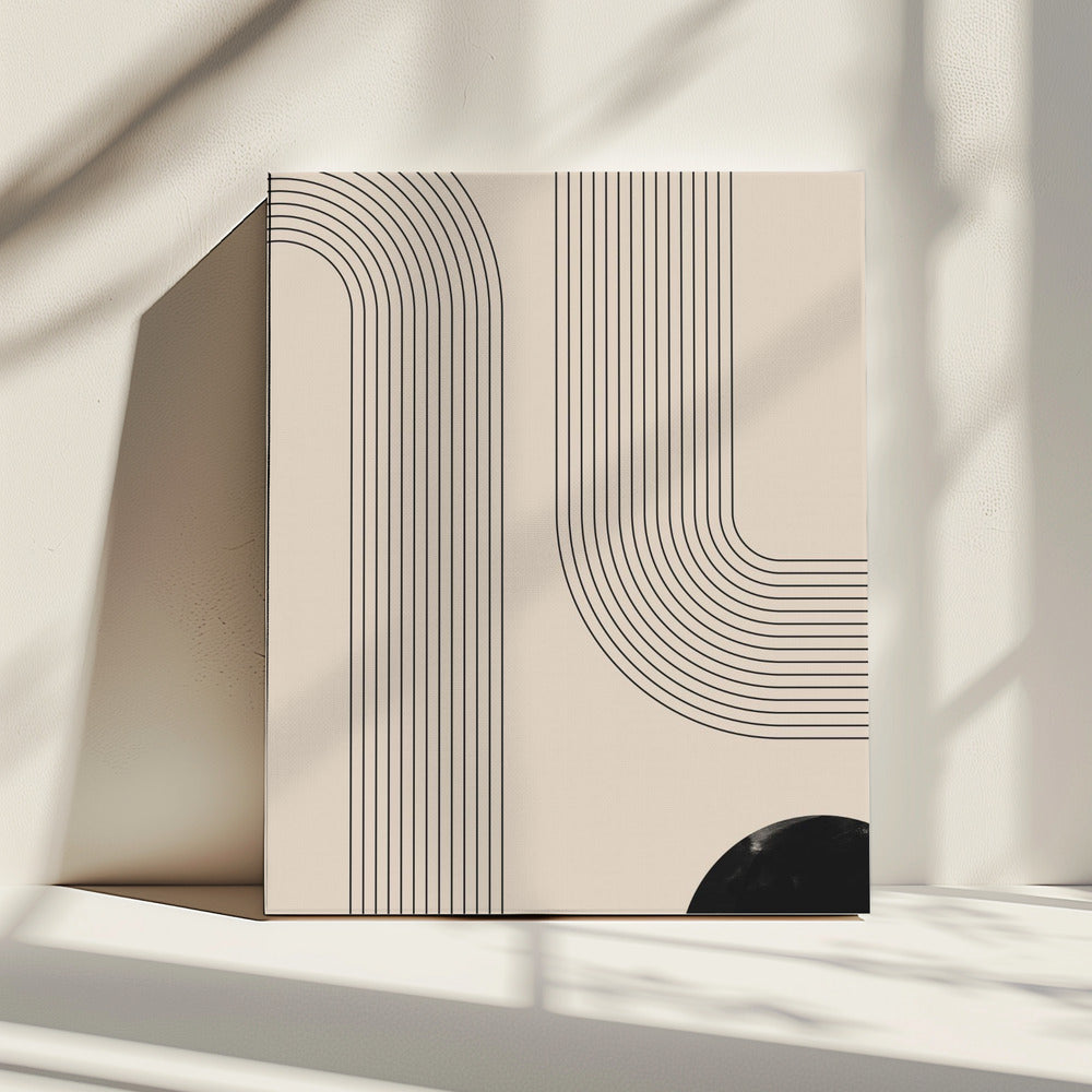 Zwarte minimalistische lijnkunst | Canvas