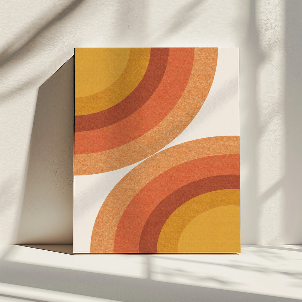 Retro Zonnestralen Golven | Canvas