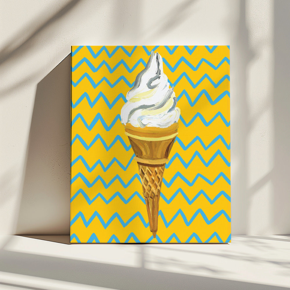 IJs Geel Zigzag | Canvas