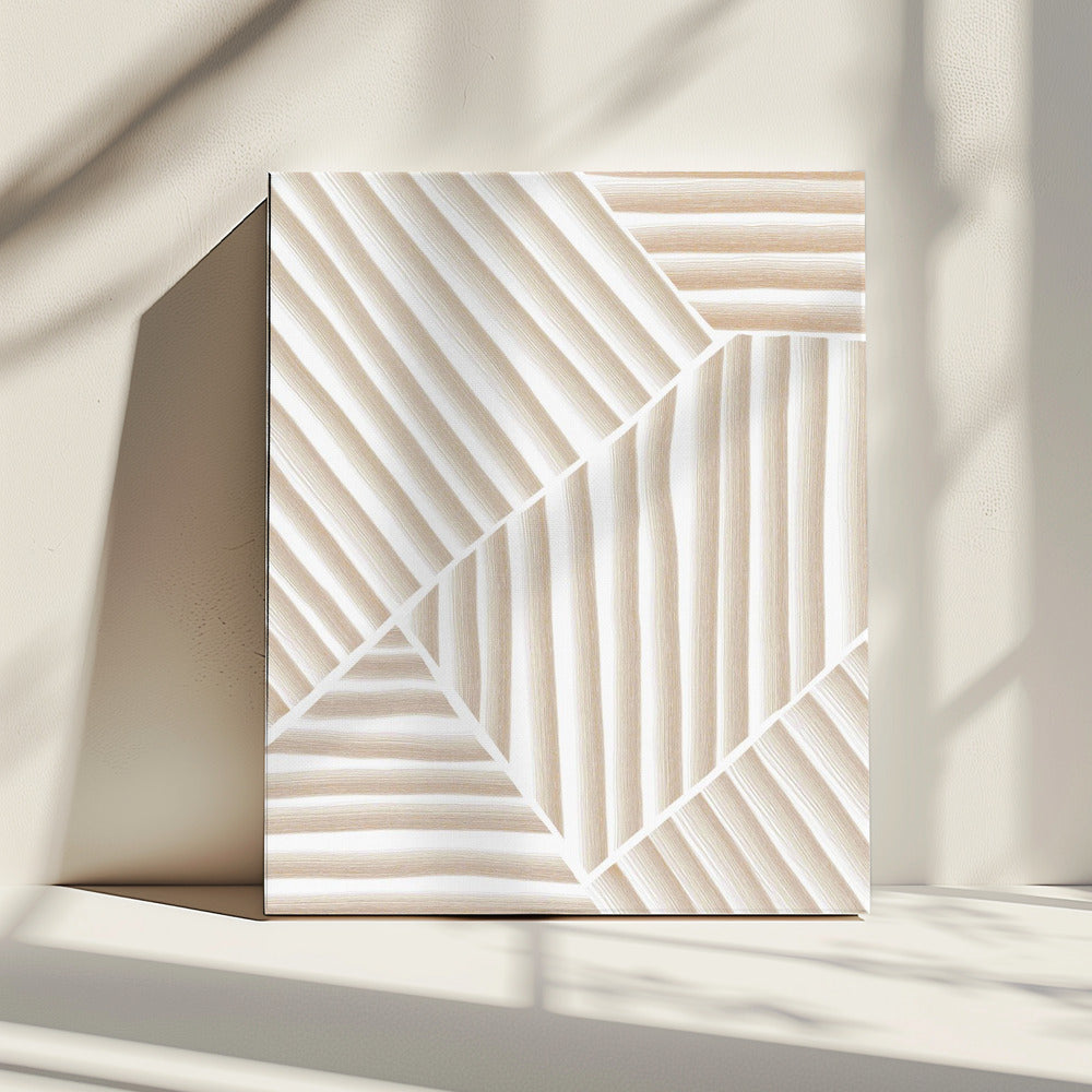 Beige Lijnkunst | Canvas