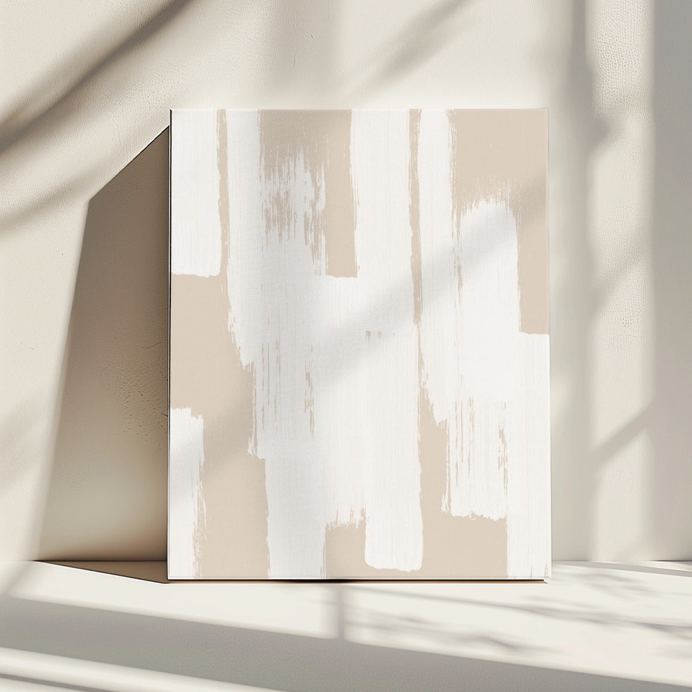 Beige penseelstreken | Canvas