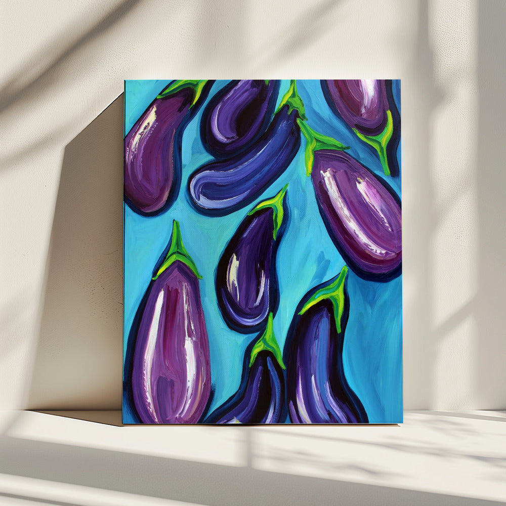 Aubergines Regen | Canvas