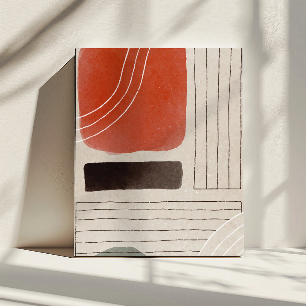 Oranje Minimale Vormen #1 | Canvas