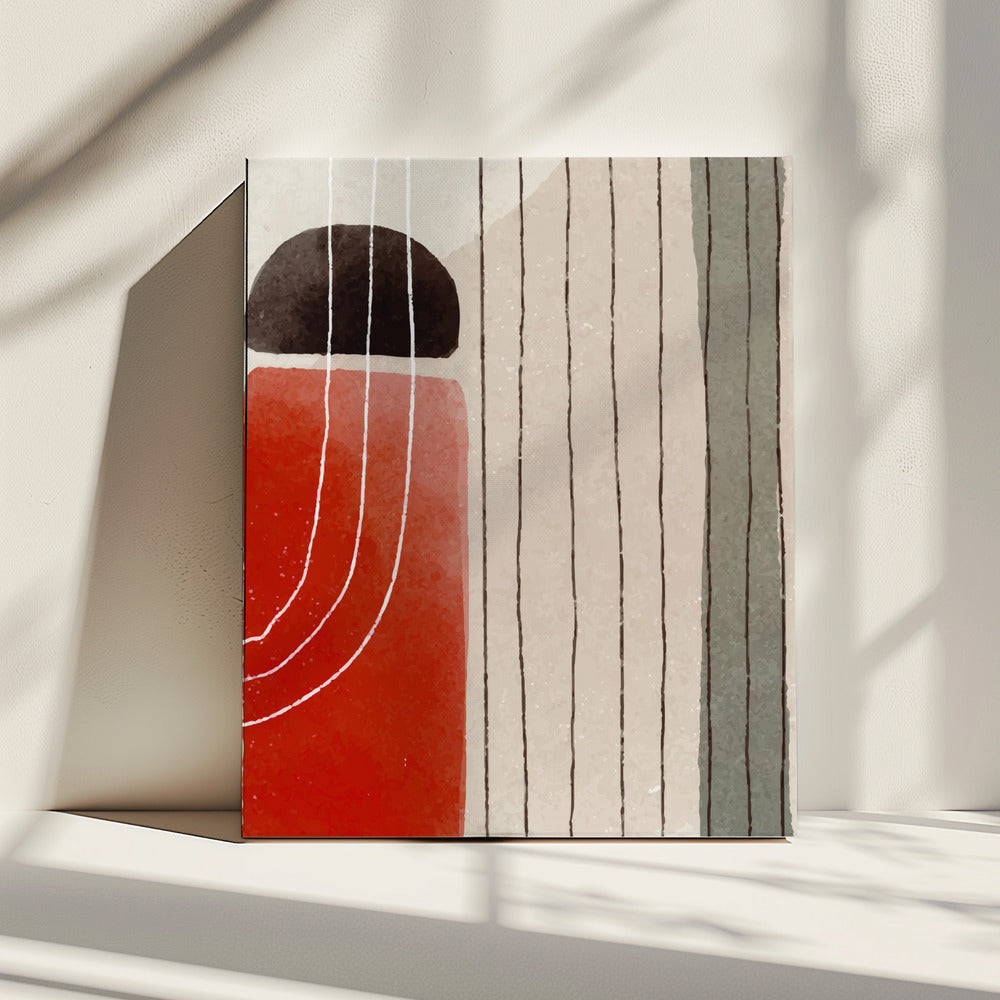 Oranje Minimale Vormen #3 | Canvas