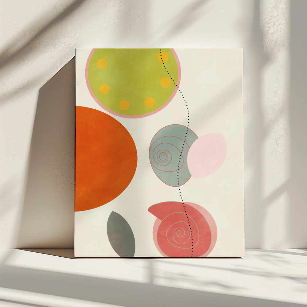 Vriendelijke kleuren Hilma 1 | Canvas