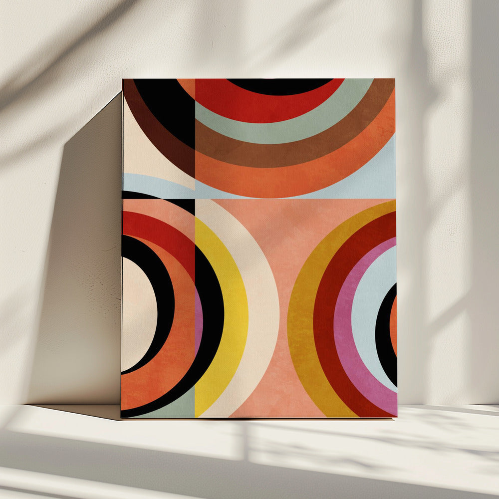 Warme kleuren Bauhaus Geometry3 | Canvas