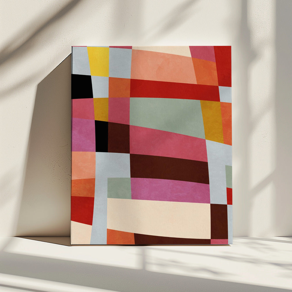 Warme kleuren Bauhaus Geometry4 | Canvas