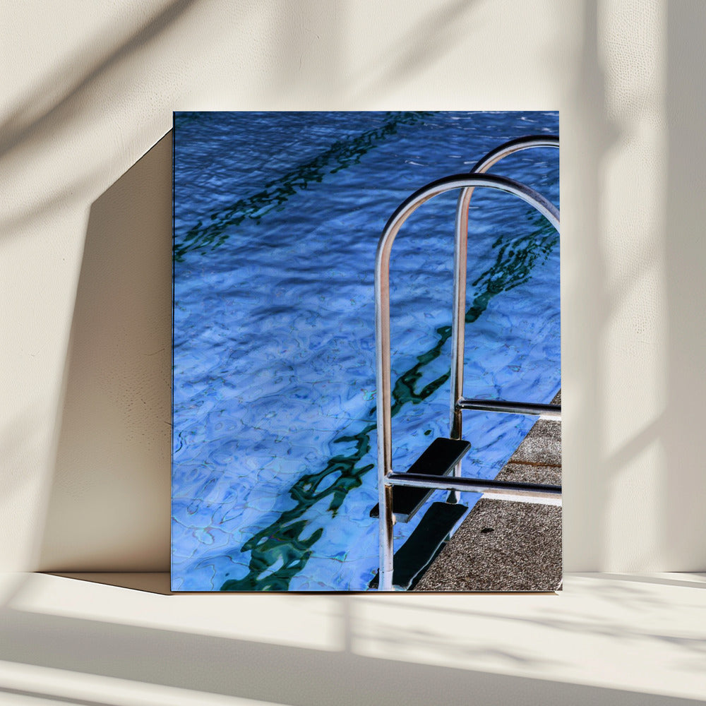 Reflecties aan het zwembad | Canvas
