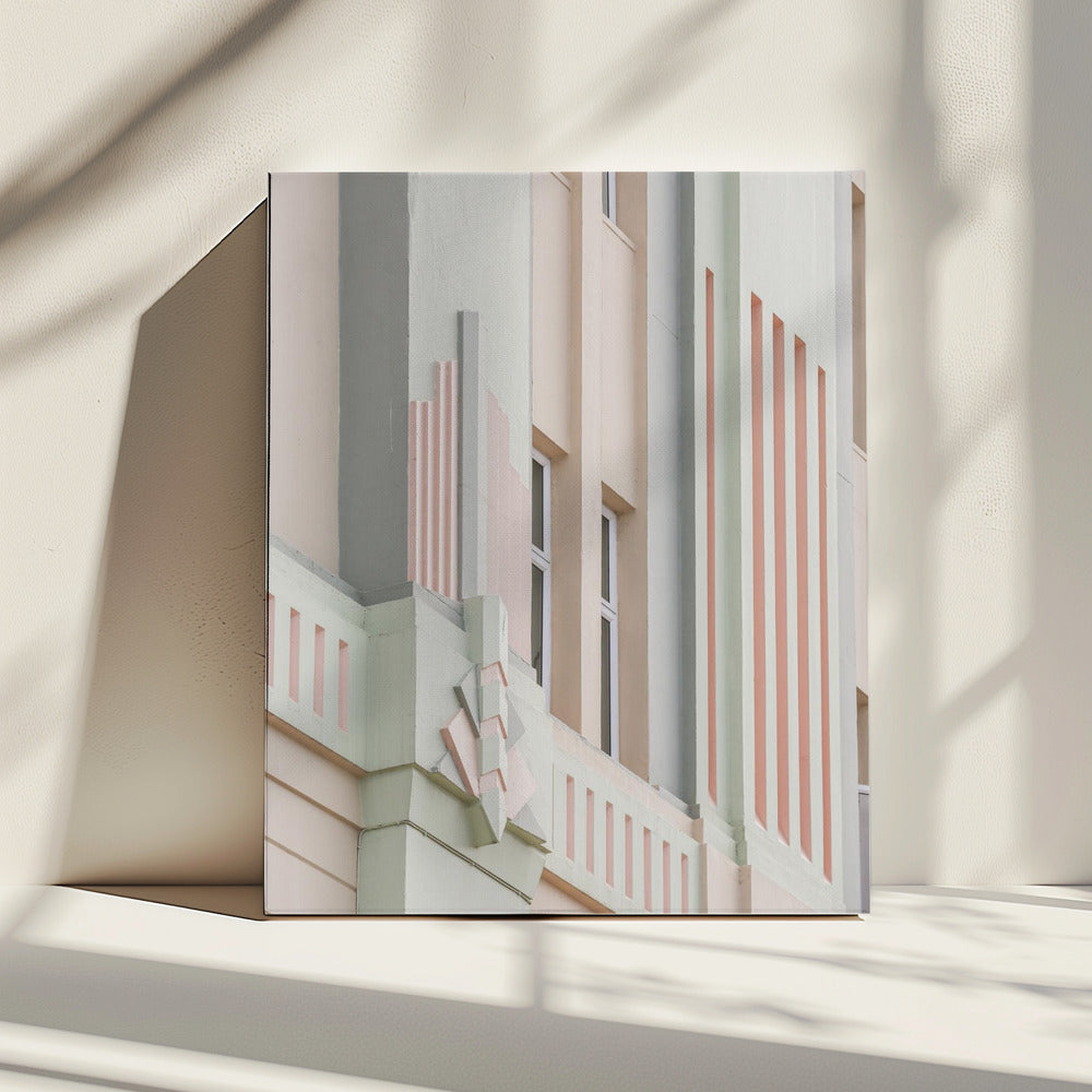 Pastelkleurige gevelgeometrie | Canvas