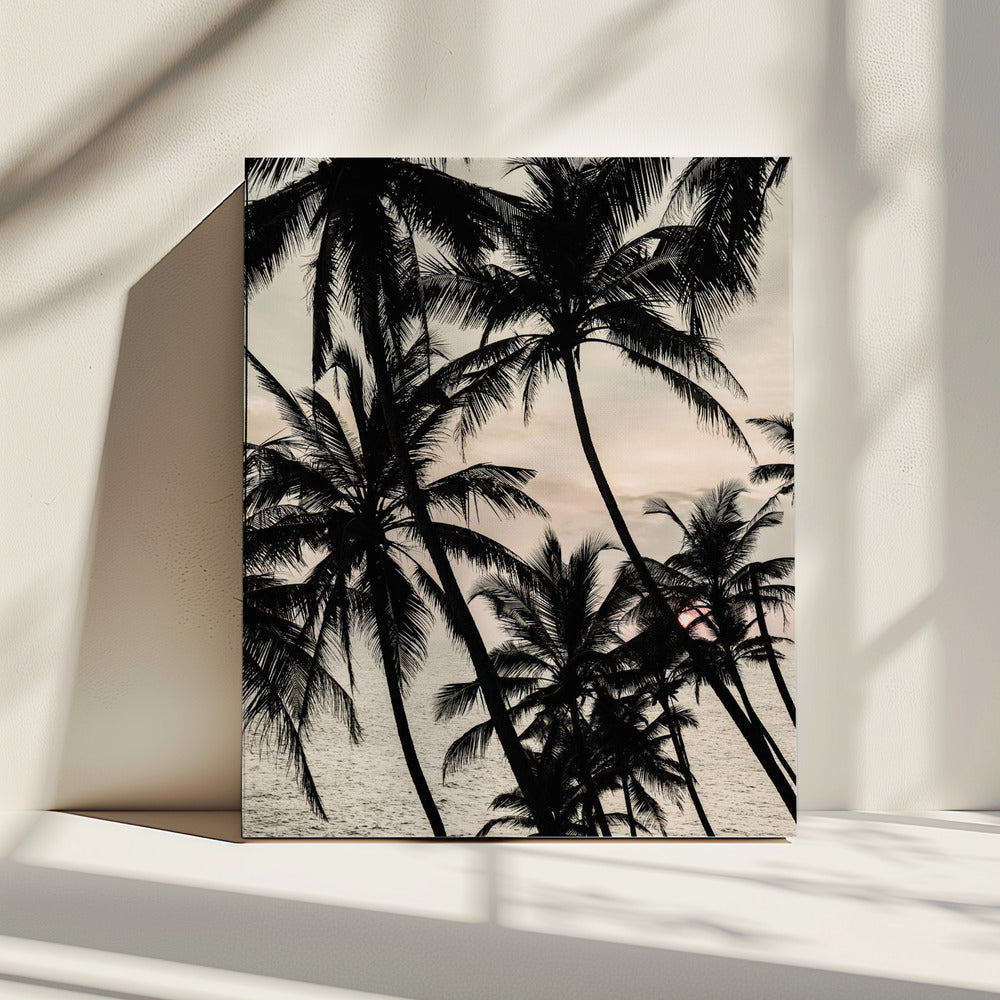 Silhouetten bij zonsondergang | Canvas