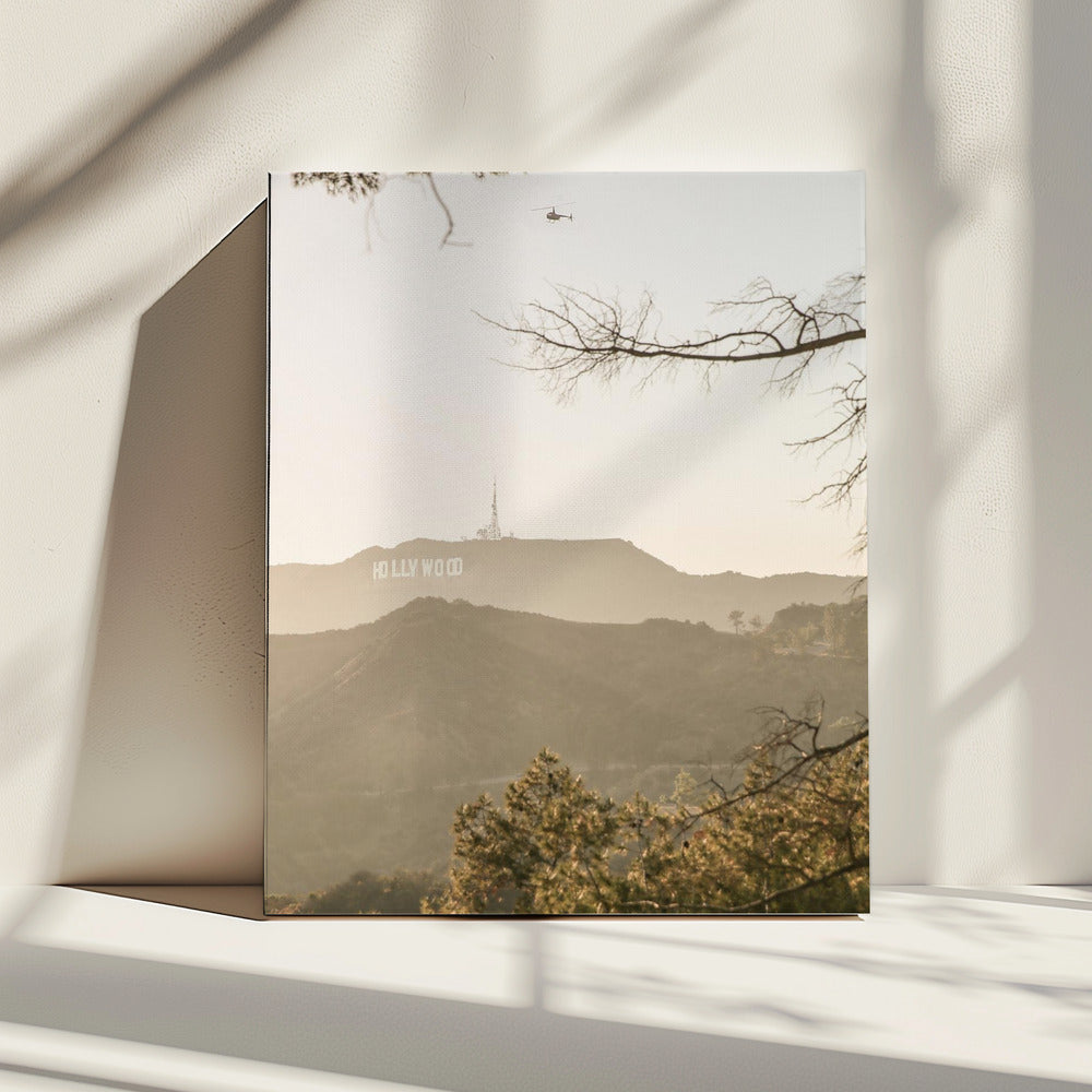 Zonsondergang boven Hollywood | Canvas