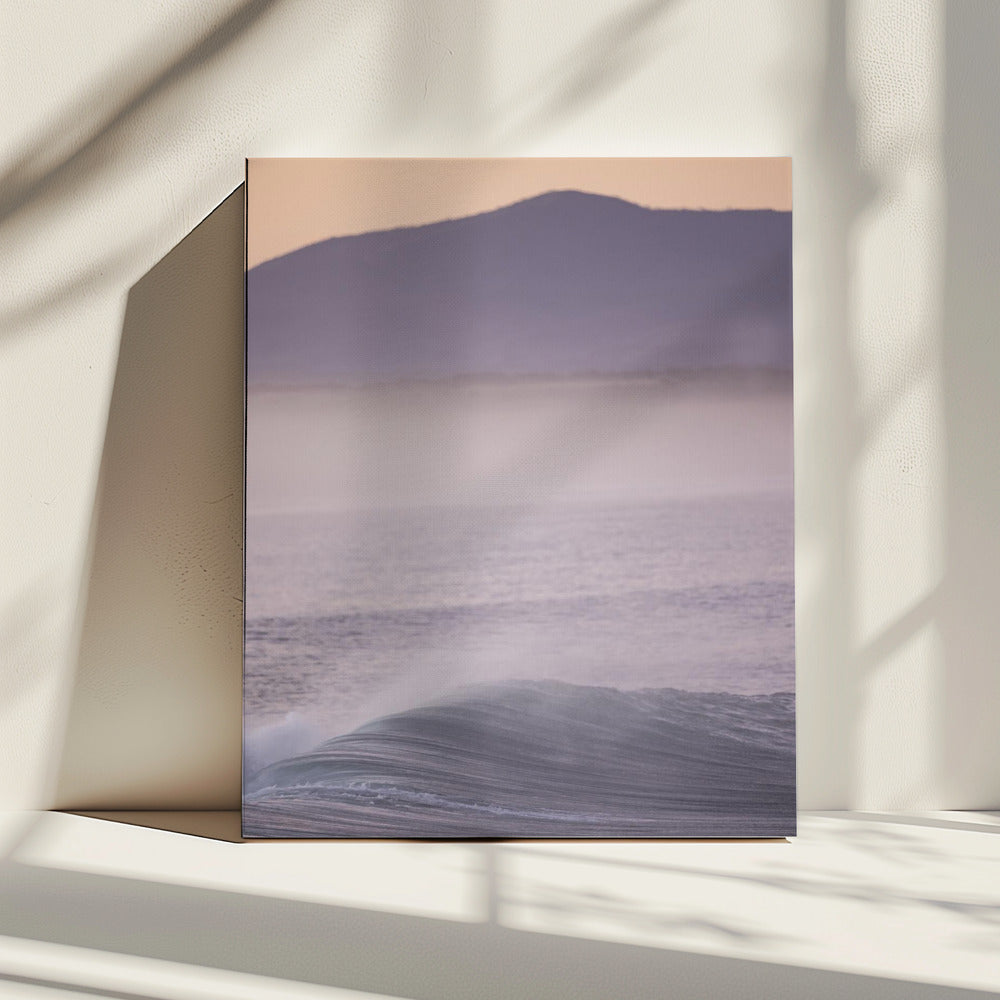 Zwaai tegen een mistige zonsopgang | Canvas