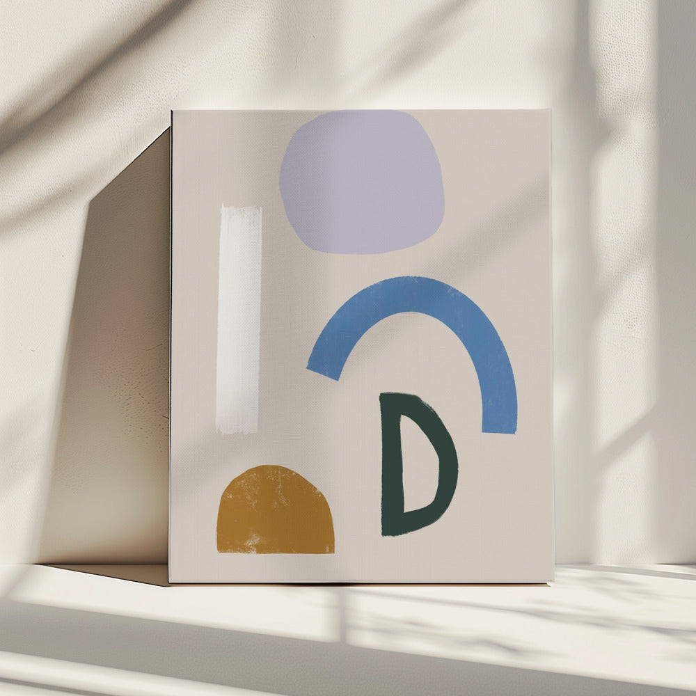 Minimalistische vormen in gedempte kleuren | Canvas