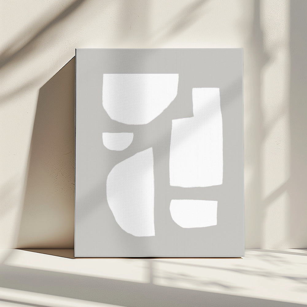 Minimalistische witte vormen | Canvas