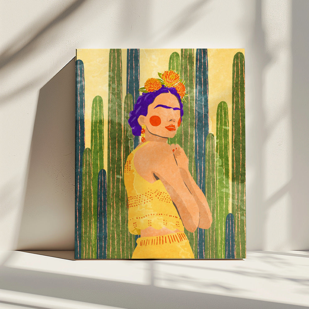 Frida en cactussen | Canvas