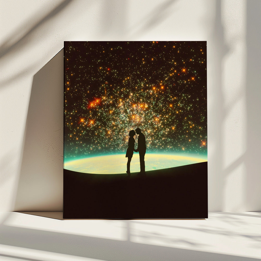 Een kosmische kus | Canvas