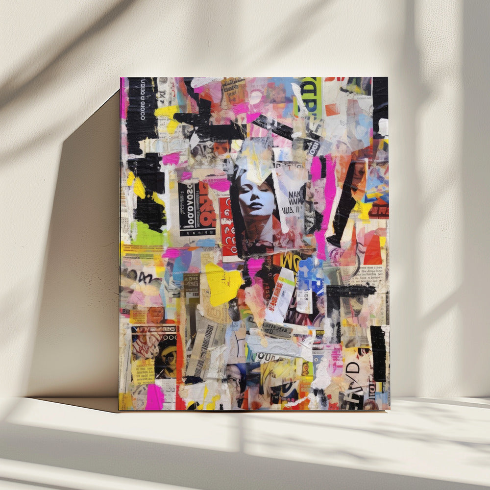 Levendige collage-echo's | Canvas