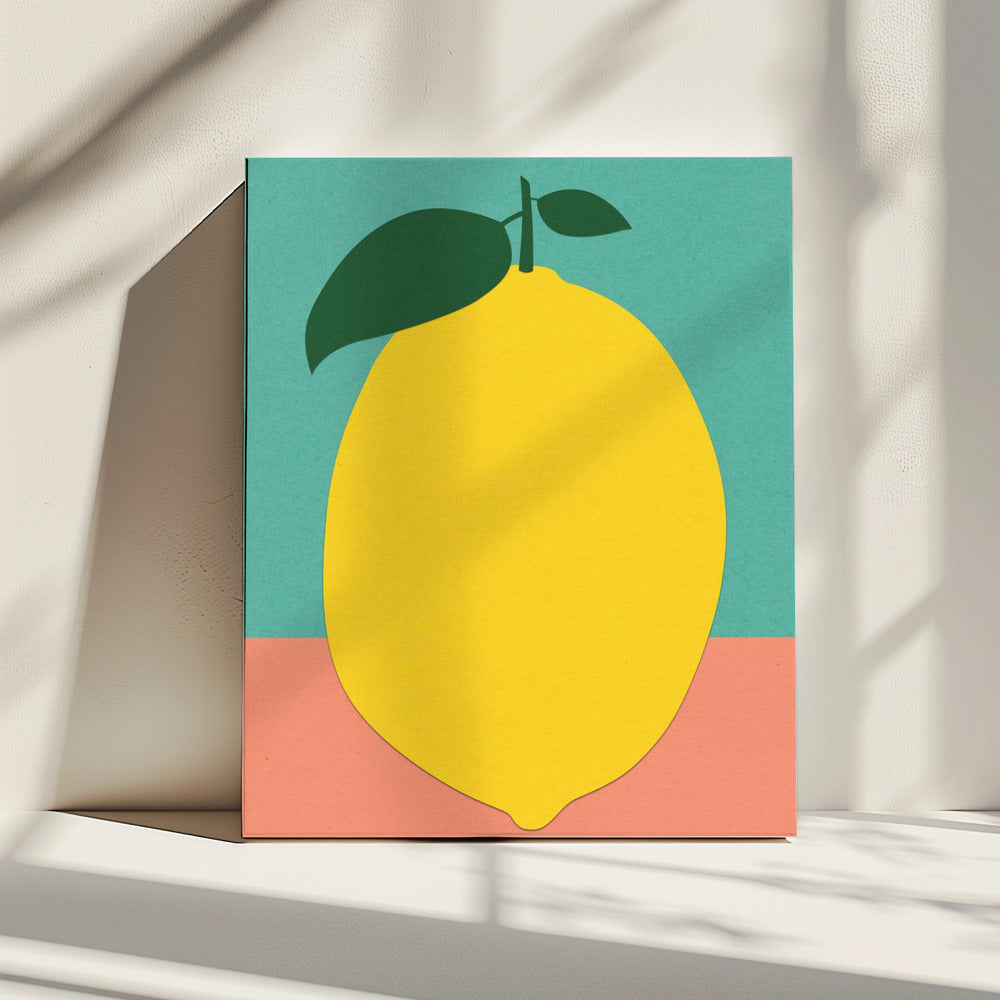 Citroen met twee bladeren | Canvas