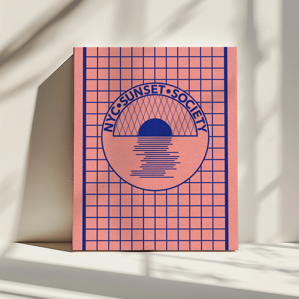 NYC Sunset Society Blauw | Canvas