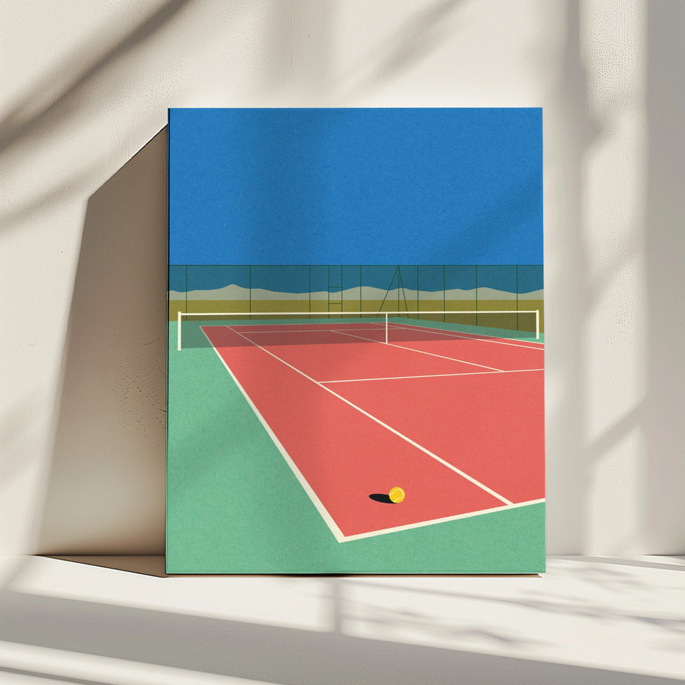 Tennisbaan in de woestijn | Canvas