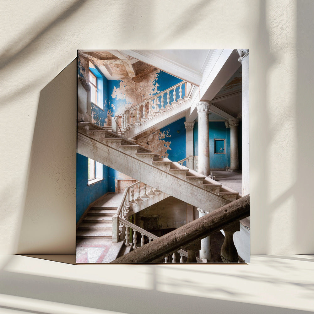 Blauwe trap | Canvas