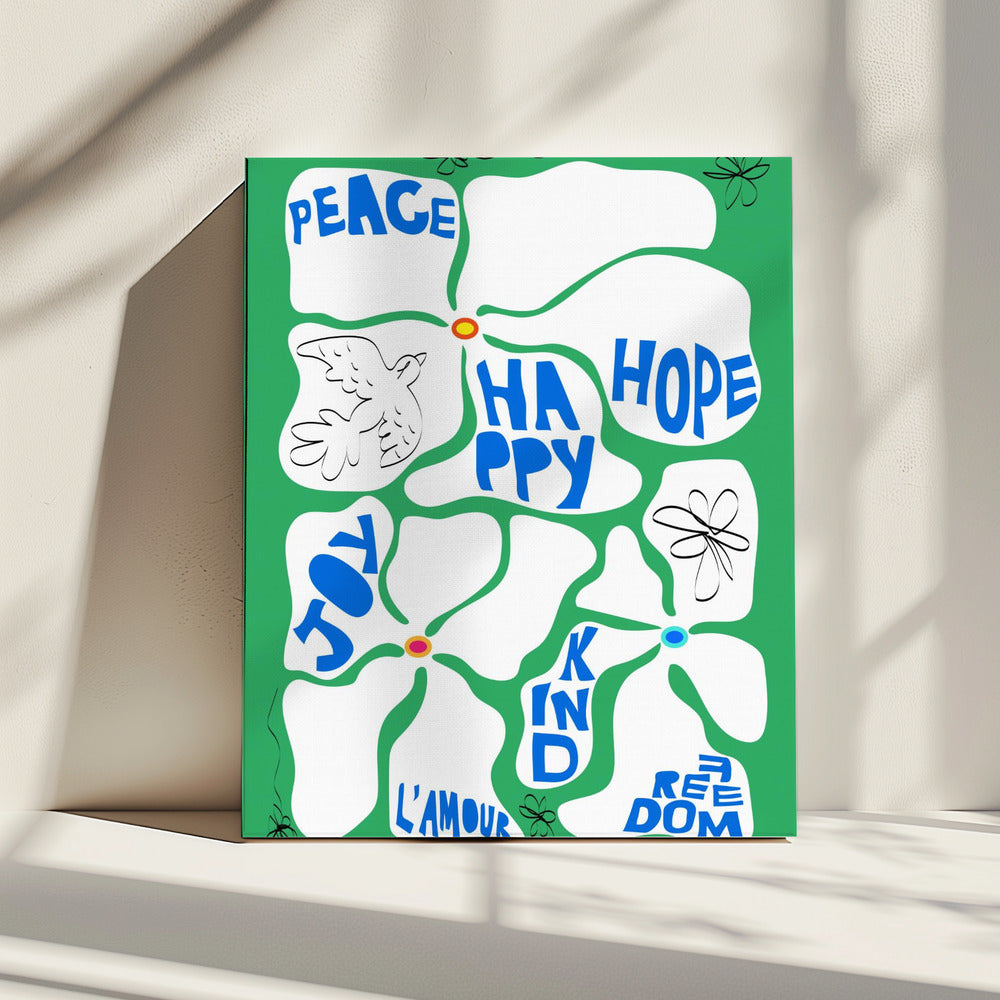 Bloem van de Tijd - Groen | Canvas