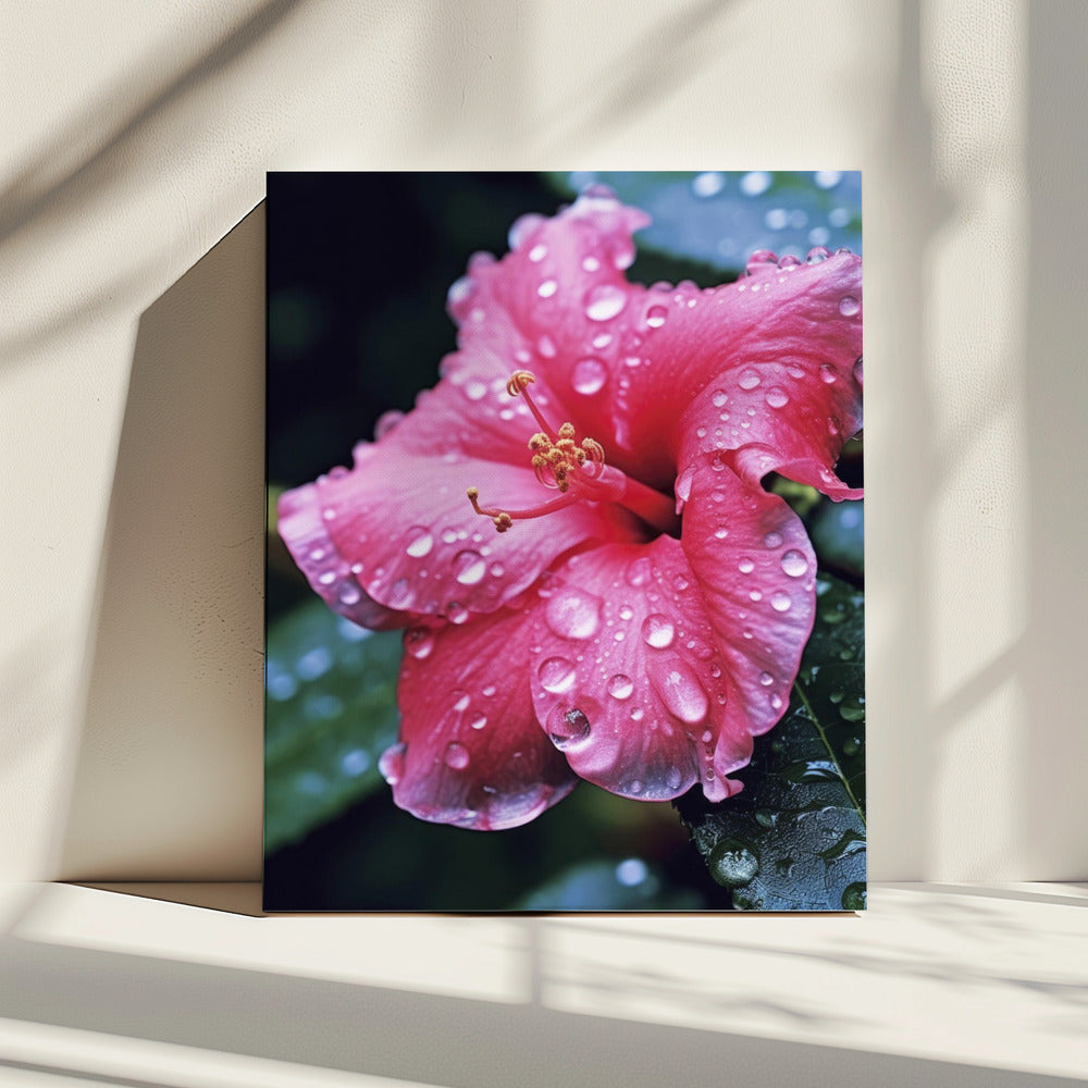 Bloemblaadjes in de regen | Canvas