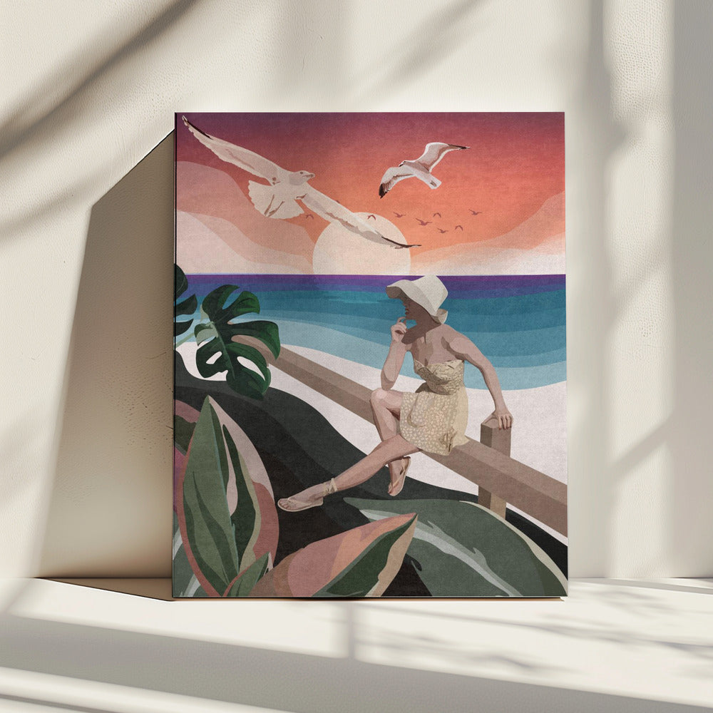 Overpeinzingen aan zee | Canvas
