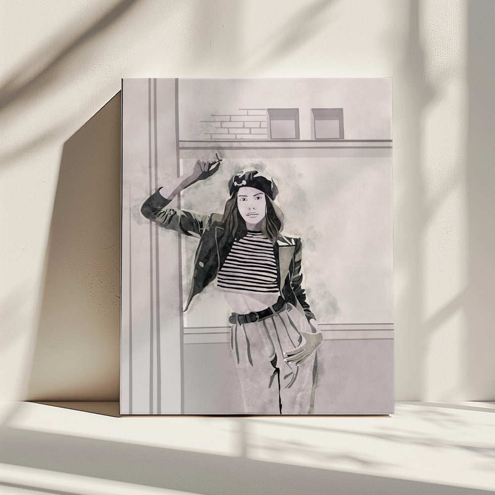 Smoking Woman 4x5 Print By Bohonewart | Canvas