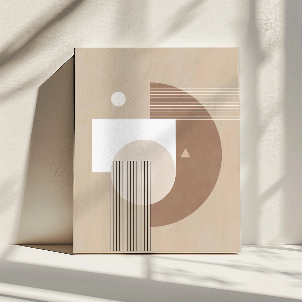 Neutrale halve cirkels poster | Canvas