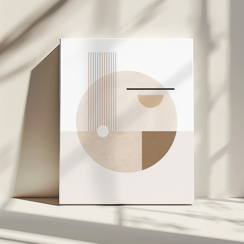 Neutrale halve cirkels poster | Canvas