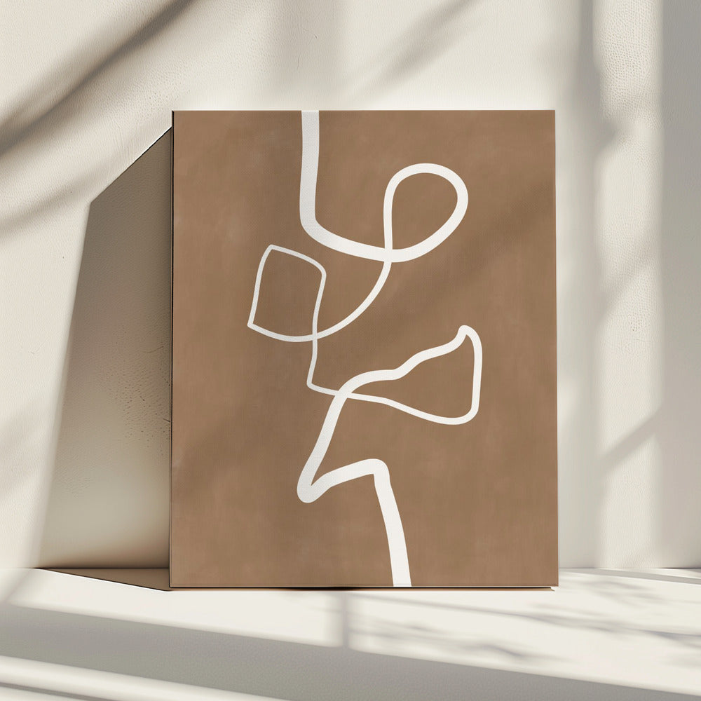 Witte enkele lijnkunstwerk | Canvas