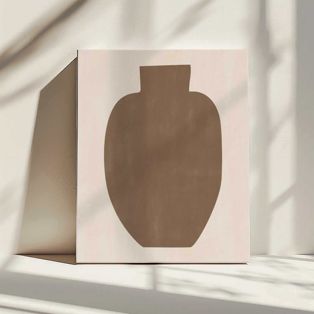 Bruin silhouet van een vaas | Canvas