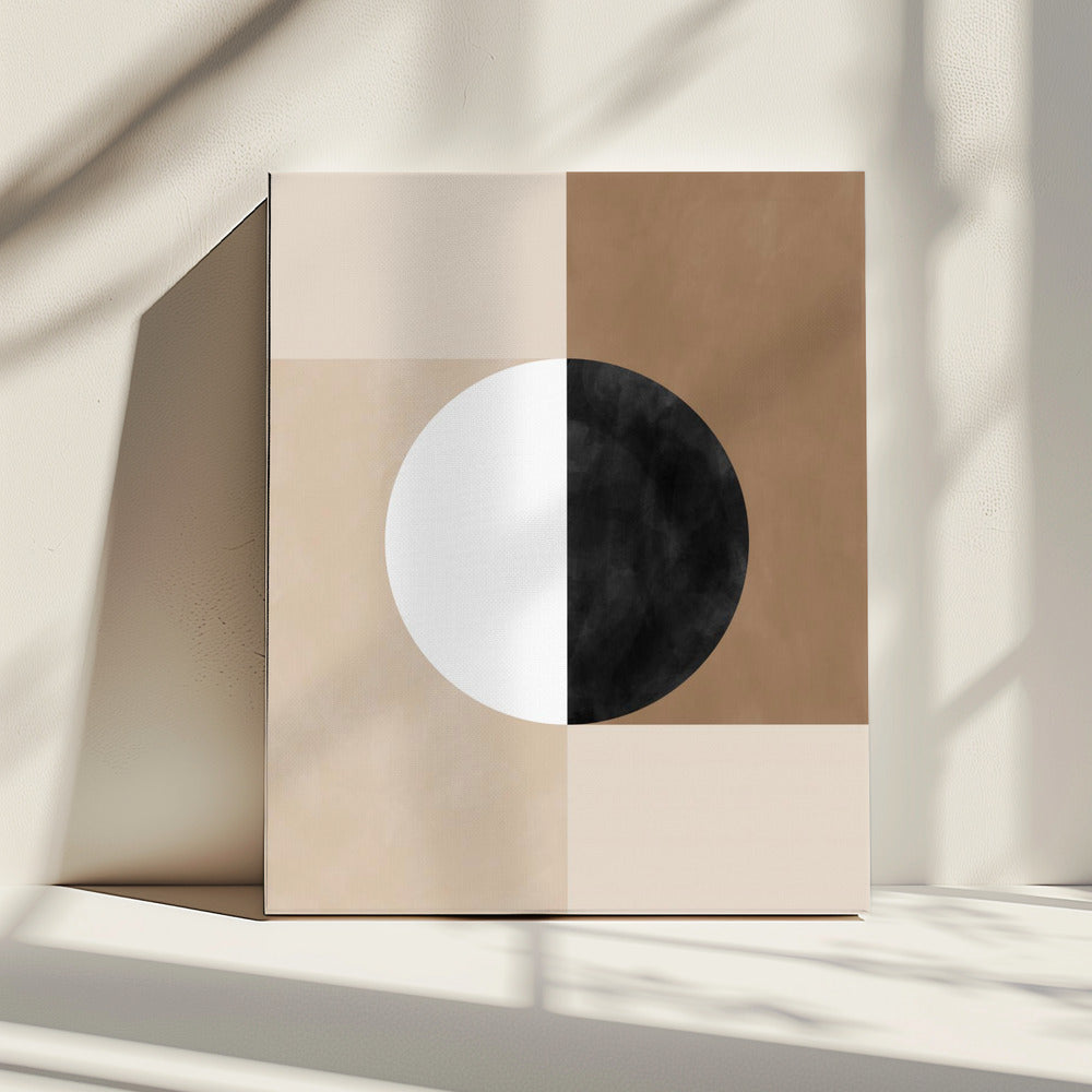 Geometrische vormen met een centrale cirkel | Canvas