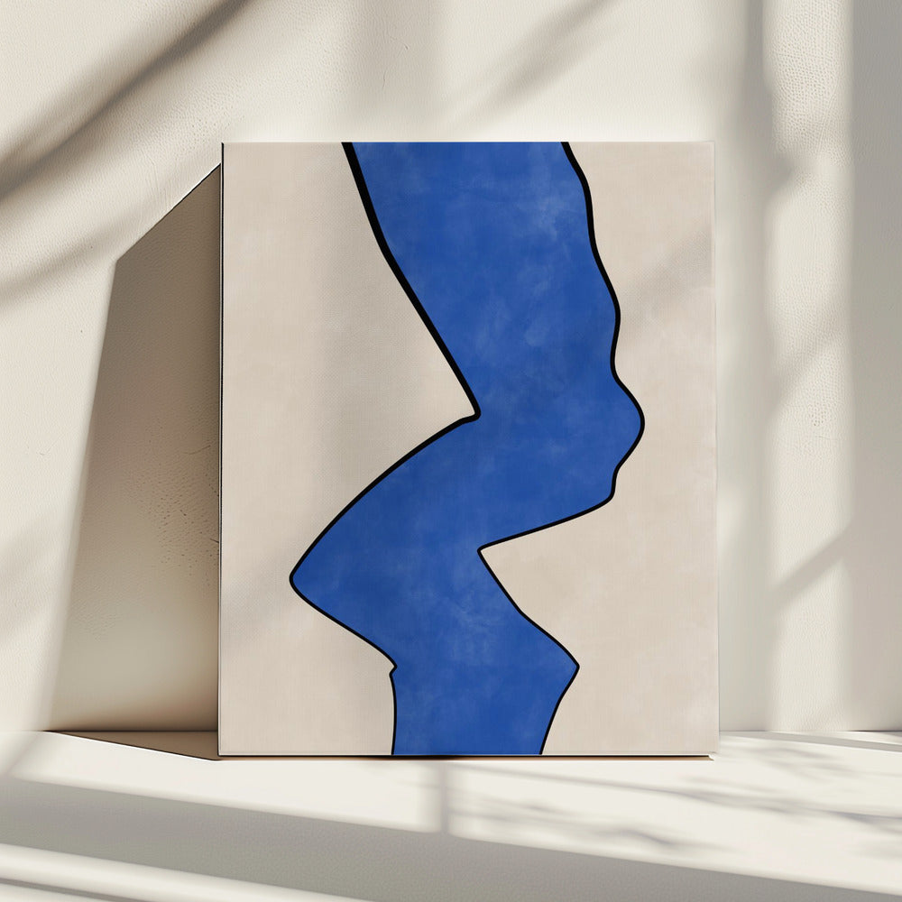 Gedurfde blauwe contour | Canvas