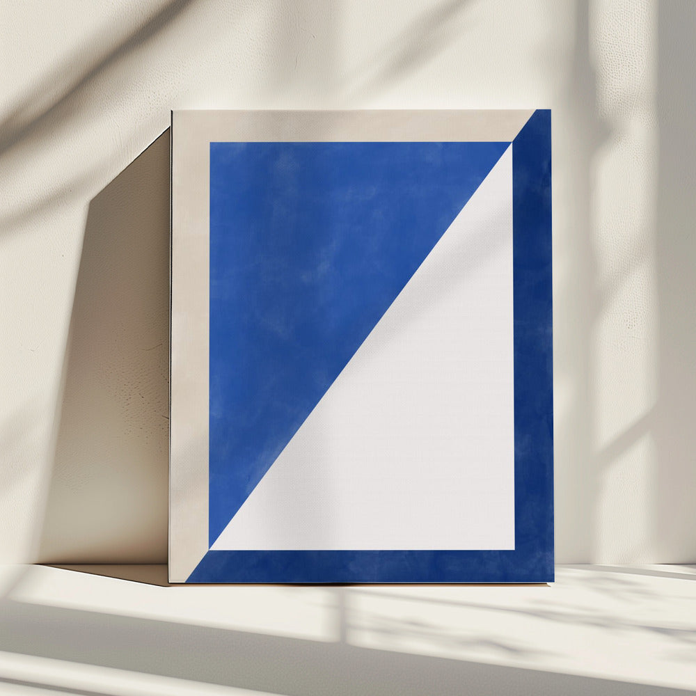 Blauw Geometrisch Spel | Canvas