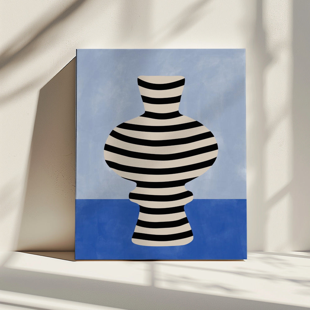 Gestreepte vaas illusie | Canvas